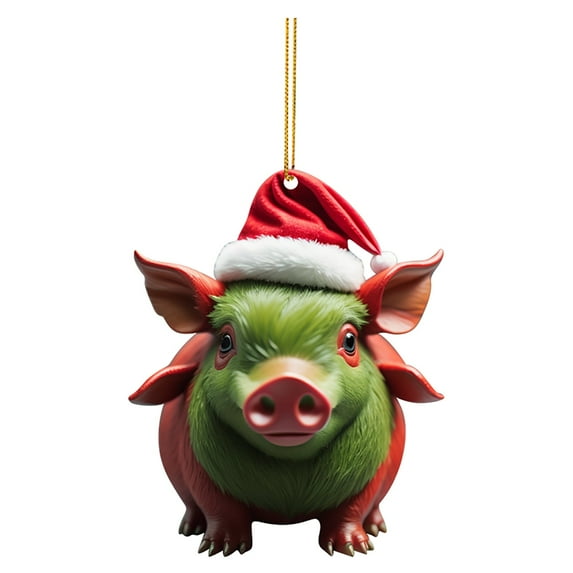 Yeetfub Deals of the Day Christmas Decorations Indoor Clearance Christmas Hat Pig Decoration Cute Cartoon Xmas Pig Pendant Christmas Decorations Indoor Gift Xmas Decor