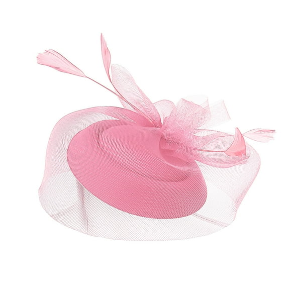 Yeetfub Derby Hat Tea Hats for Women 2024 Fascinators for Women Tea Party Headband Hat Mesh Feathers Hair Clip for Wedding Cocktail and Church ky Derby Hats Wedding Hats for Women,Pink