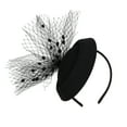 thumbnail image 1 of Yeetfub Derby Headband Derby Hats for Women 2024 Women's Pure Color Mesh Vintage Beret Dress Accessories ky Derby Hats Wedding Hats for Women,Black, 1 of 8