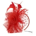 thumbnail image 1 of Yeetfub Derby Headband Derby Hats for Women 2024 Fascinator Fascinators for Women Tea Party Headband Hat Mesh Feathers Hair Clip for Wedding Cocktail and Church Wedding Hats for Women,Red, 1 of 4