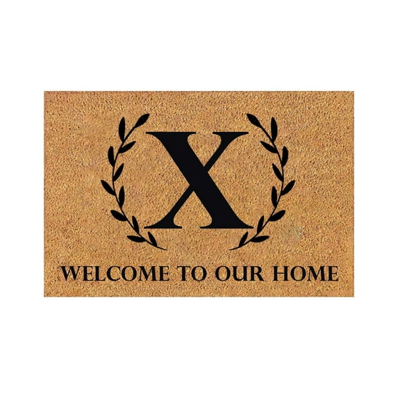 Yeetfub Door Mat Outside Entrance, Waterproof Outdoor Indoor Hello Welcome Doormat Funny Welcome Doormat 26 Letter Floor Mat Entryway Front Porch Rugs Welcome Mats Outside Door Mat Rubber 16x24IN