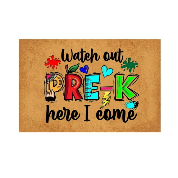 Yeetfub Door Mats Outdoor Welcome Doormats for Front Door Indoor Back To School Home Decor Door Mat Bathroom Welcome Floor Door Mat Floor Mat Happy First Day Of School Floor Mat PRE K MAT