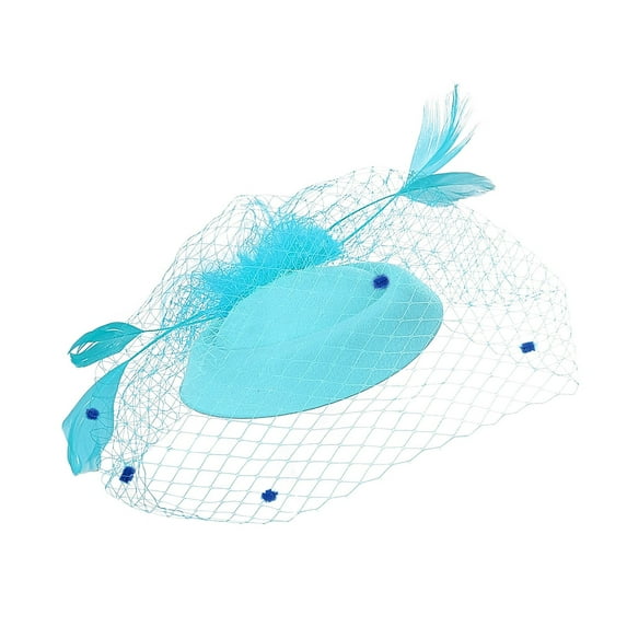 Yeetfub Fascinated Hat Tea Hats for Women 2024 Fascinators for Women Tea Party Headband Hat Mesh Feathers Hair Clip for Wedding Cocktail and Church ky Derby Hats Wedding Hats for Women,Sky Blue