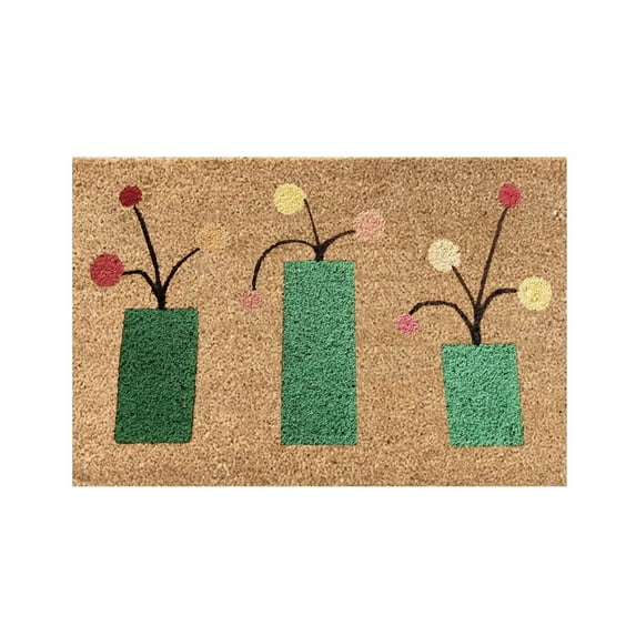 Yeetfub Flower Pot Coir Indoor Outdoor Doormat, 16" x 24", Waterproof
