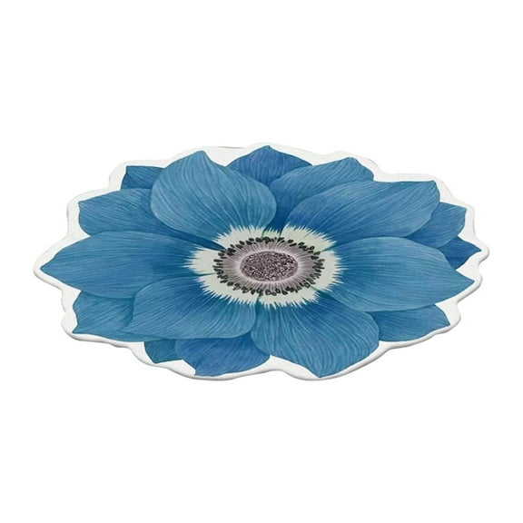 Yeetfub Flowers Mat Machine Washable Modern Solid Design Non-Slip Rubberback Outdoor Rug Hand-Woven Cotton Washable Rug Ideal for Hallway, Living Room, Bedroom, Kitchen and Laundry Room 24x24IN