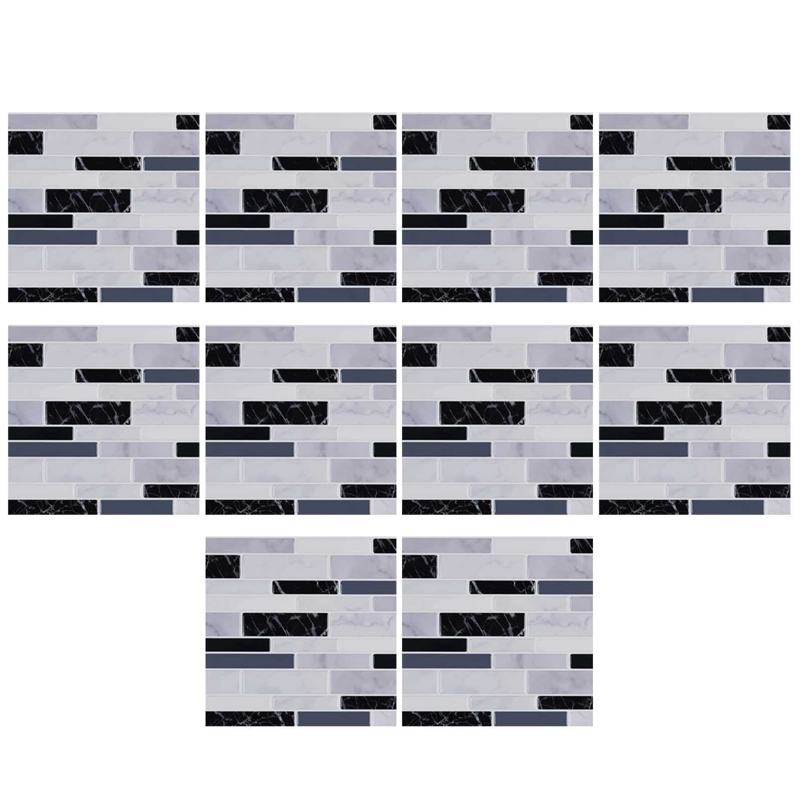 Yeetfub Peel And Stick Tiles For Kitchen Clearance 10 Pieces Mosaics Tile Stickers Peel And Stick Waterproof Self Adhesive Granites Flooring 3D Wall Tile Stickers For Kitchen Bathroom Living Room
