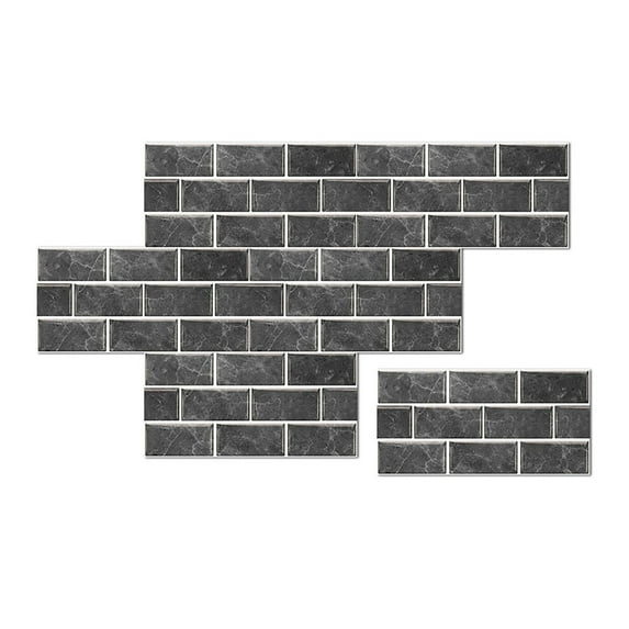 Yeetfub Peel and Stick Backsplash 6 Sheet 6"x12" Self Adhesive Marble Kitchen Backsplash Tile Waterproof Peel and Stick Wall Tiles for Bathroom Kitchen Camper Shower Furniture