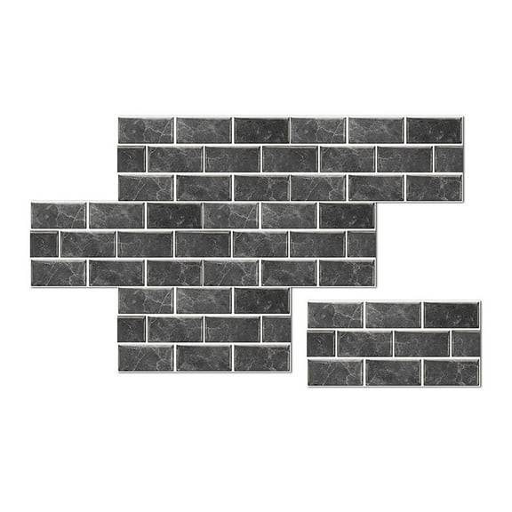 Yeetfub Peel and Stick Backsplash 6 Sheet 6"x12" Self Adhesive Marble Kitchen Backsplash Tile Waterproof Peel and Stick Wall Tiles for Bathroom Kitchen Camper Shower Furniture