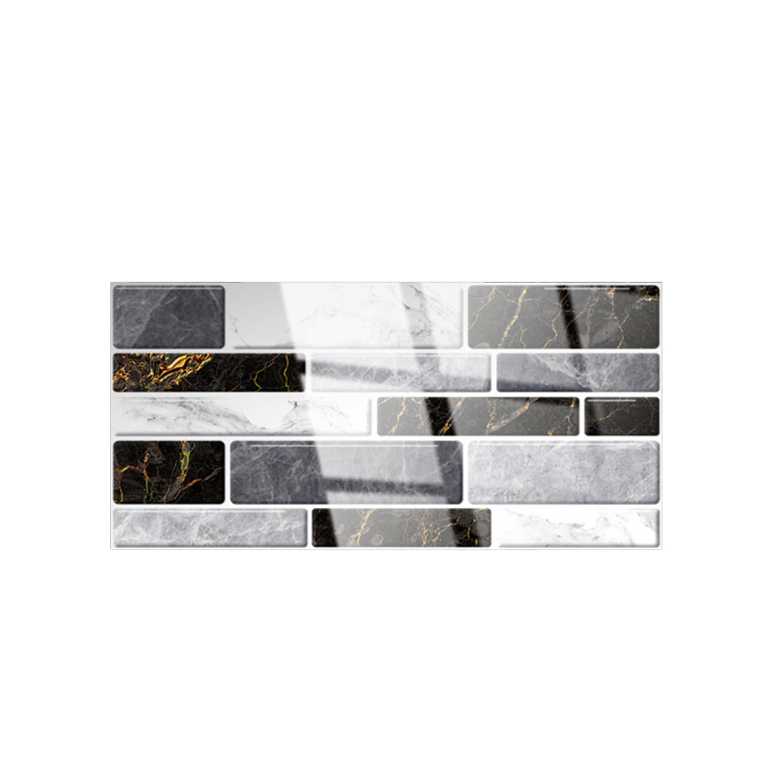 Yeetfub Peel and Stick Backsplash Self Adhesive Marble Wall Tiles Stone Back Splashes Stick on Tiles for Kitchen Peel and Stick Wall Tiles for Bathroom Shower Furniture Camper 4"x8"