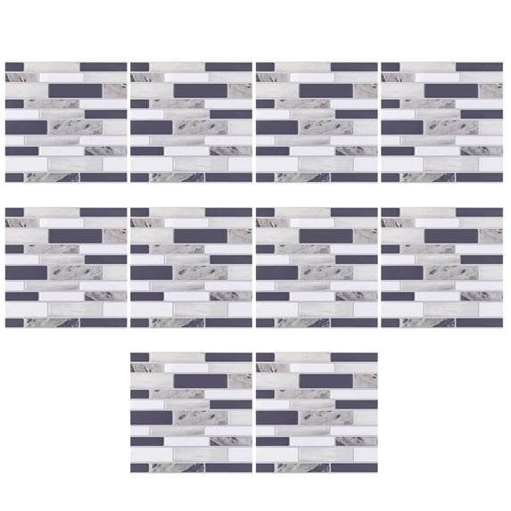 Yeetfub Peel and Stick Metal Backsplash Tiles, Self Adhesive Aluminum Mosaic 3D Wall Sticker for Kitchen Bathroom Self Adhesive Tile Stickers 10 Sheets Wall Decor for Tile Waistline Kitchen