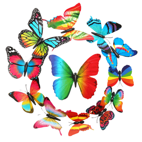 Yeetfub Peel And Stick Tile Decals Clearance 12 PCS Removable 3D DIY Beautiful Butterfly Wall Decals Butterflies Art Decor Wall Stickers Murals For Kids Baby Boy Girls Bedroom Classroom