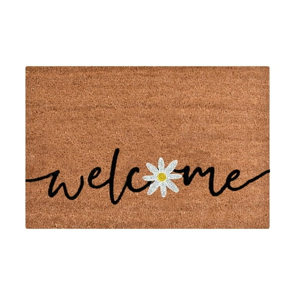 Yeetfub Summer Daisy Welcome Coir Indoor Doormat, 16"x24"