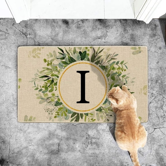 Yeetfub Summer Welcome Sunshine Doormat Funny Cute Doormat Door Mat Welcome Friends Doormat Cute Funny Summer Doormat A-Z Letter Door Mat with Heavy Duty Backing Brown 16"x24"