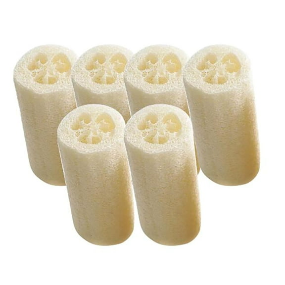 Yeetfub Towel Hanger over Dishwasher 6 Pack Natural Loofah Sponges Organic Luffa Bath Shower Sponge Exfoliating Scrubber For Men Women Adults SPA Beauty Bathing Daily Care