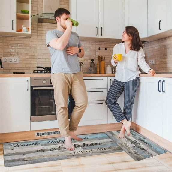 Yeetfub Warehouse Sale 2PCS Kitchen Rugs and Mats Non Skid Kitchen Runner Rug Absorbent Kitchen Floor Mat Comfort Standing Mat Farmhouse Kitchen Throw Rug for Entrance Bathroom and Bedroom 16x44IN