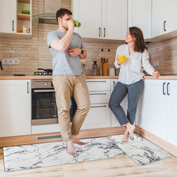 Yeetfub Warehouse Sale 2PCS Kitchen Rugs and Mats Non Skid Kitchen Runner Rug Absorbent Kitchen Floor Mat Comfort Standing Mat Farmhouse Kitchen Throw Rug for Entrance Bathroom and Bedroom 16x44IN