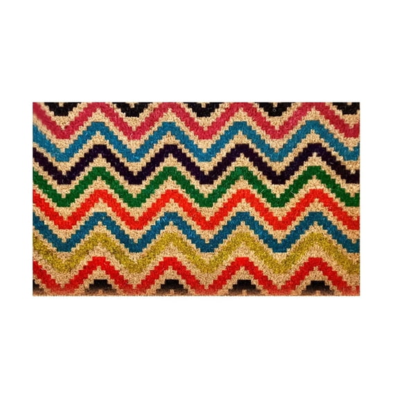 Yeetfub Zigzag Pattern Coir Indoor Doormat, 16"x24"