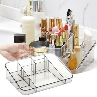 Yeetufb Warehouse Glass Storage Jars With Lids Makeup Organizer Tray Brush Holder Cosmetics Display Cabinet Storage Box Suitable For Vanity Countertops Bathroom Drawer Compartments Clear Acrylic