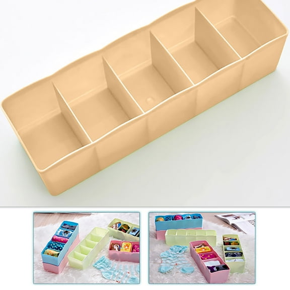 Yeetufb Warehouse Plastic Drawers For Clothes 5 Compartments,Multi-Purpose,Superimposable Underwear,Socks, Jewelry Storage Box, Storage Box,Drawer Storage Box