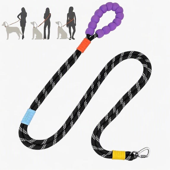 YeewayVeh Hands Free Dog Leash – 6FT Heavy Duty Dog Leash with Padded Handle, 360° Swivel, Adjustable Crossbody Waist Reflective Leash for Walking, Running, Training – for Medium Large Dogs (Black)