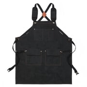 YeewayVeh Heavy Duty Work Apron for Men   16oz Canvas Woodworking Apron with 9 Tool Pockets, Adjustable Crossback Straps, Shop Apron for Carpenter Mechanic