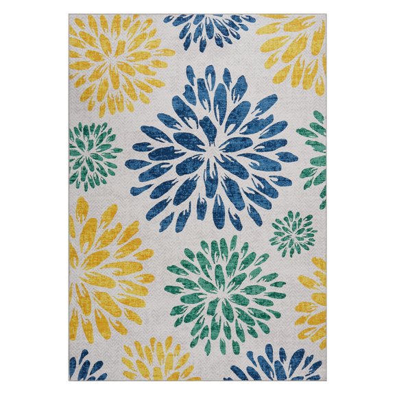 Yefashion Modern Rugs for Living Room Rug - Machine Washable Rugs Throw Soft Bedroom Area Rug Ultra-Thin Non-Slip Dining Room Rug for Office Kitchen