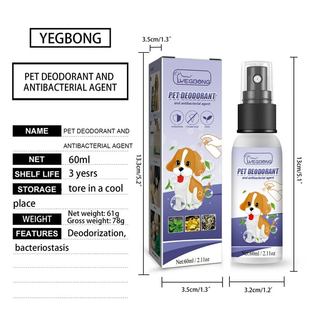 Yegbong Pet Deodorant Spray To Remove Odors, Dogs And Cats To Remove