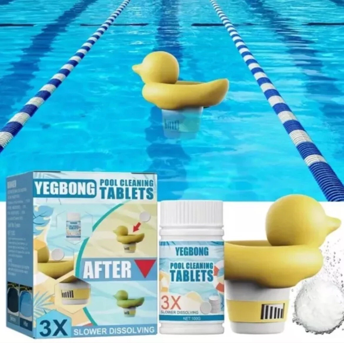 Yegbong Pool Cleaning Tablet - 100Pcs