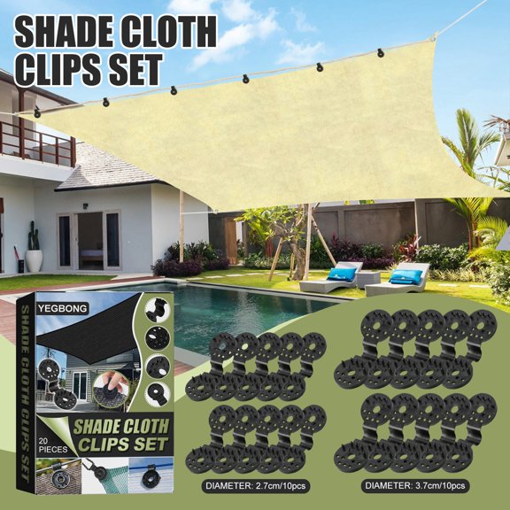 Yegbong Shade Cloth Clips Set - Heavy Duty Lock Grip for Greenhouse Netting, Plastic Fixing Clamps for Sunshade, Plant Accessories