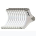 thumbnail image 1 of Yeglea Men's Athletic Crew Socks 10 Pairs, Cotton Breathable Sweat Absorbing Sports Socks, Anti-Odor Running Hiking Socks for Men, All Season Casual Outdoor Socks White,Free Size, 1 of 2
