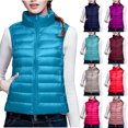 thumbnail image 1 of Yeglea Women's Quilted Puffer Vest Full Zip Stand Collar Side Pockets Lightweight Padded Sleeveless Outerwear Vests for Work Layering Fall Blue,L, 1 of 4