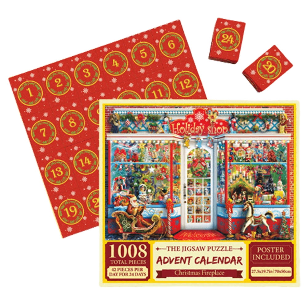 Yegsfteu Christmas Countdown Surprise Jigsaw Box 24 Days Jigsaw Puzzles