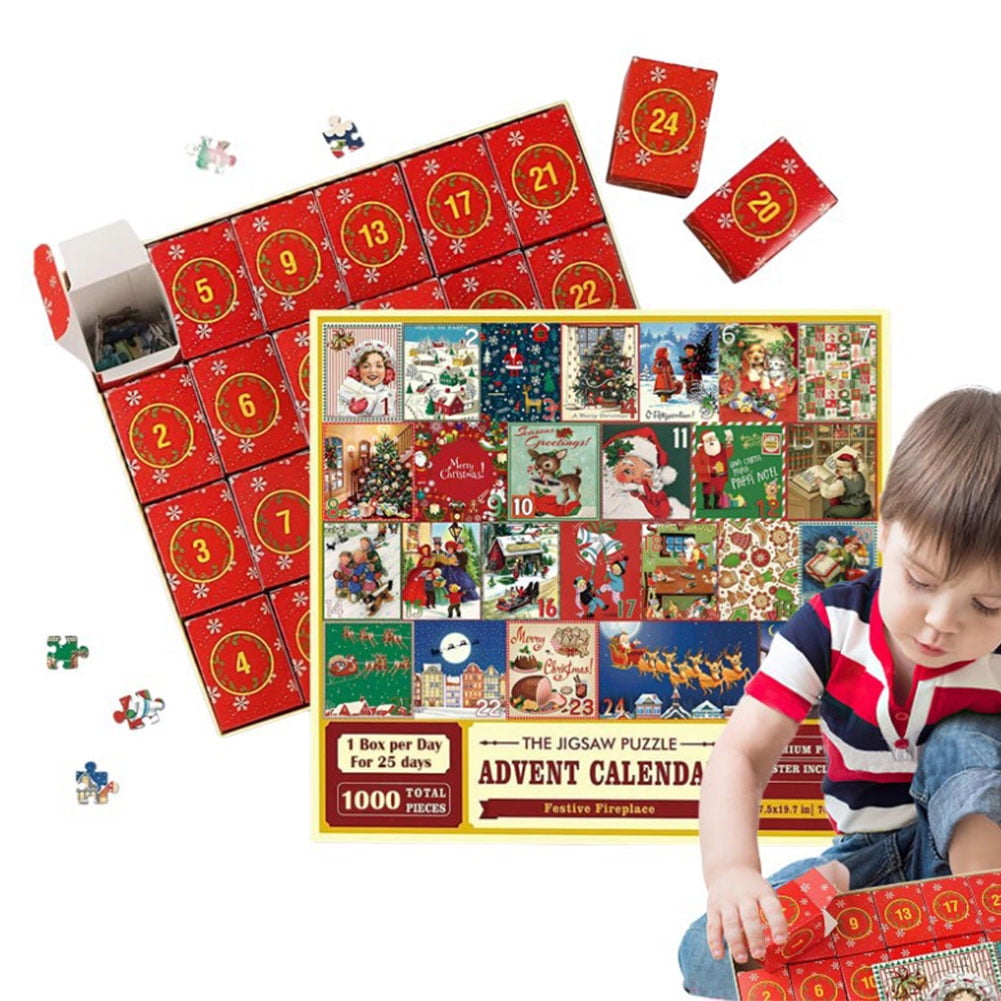 Yegsfteu Christmas Countdown Surprise Jigsaw Box 24 Days Jigsaw Puzzles