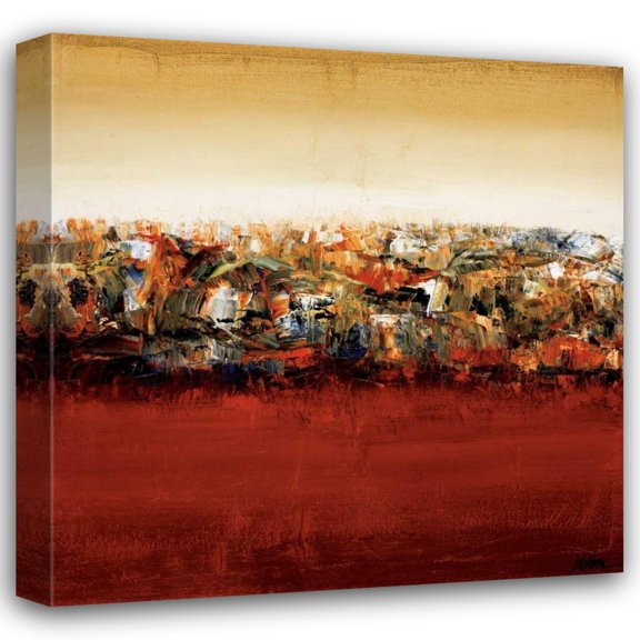 Yehan Wang 15x15 Gallery Wrapped Canvas Wall Art Titled - Red Lake