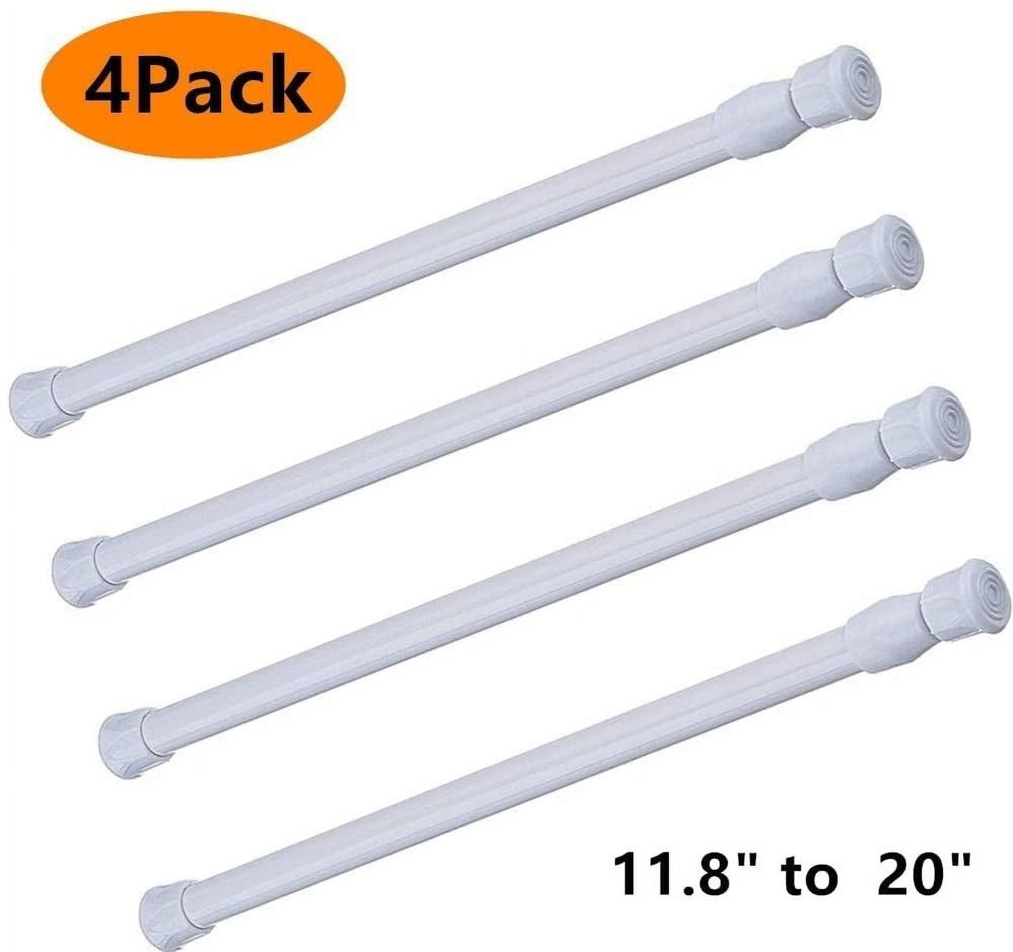 Tension Bar For Curtains Yehg Tension Rods, 4 Pack Adjustable Spring Steel Cupboard Bars Tension