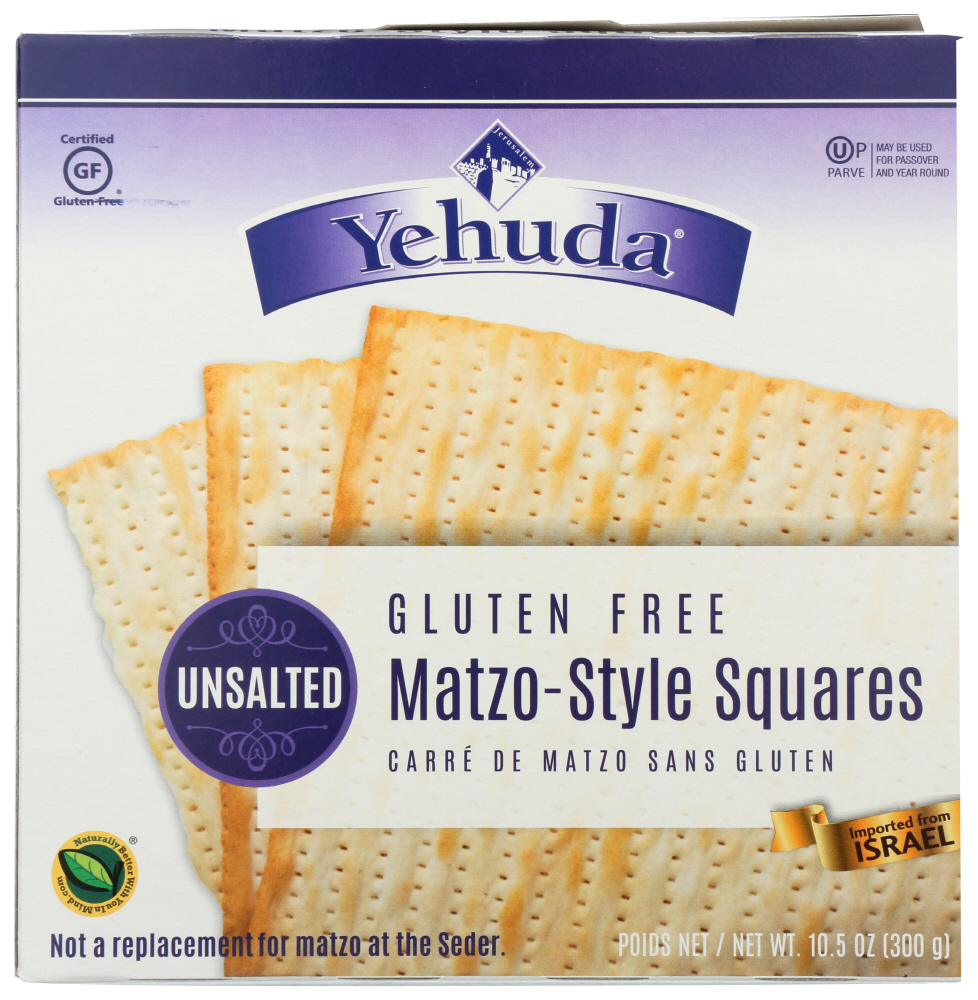 Yehuda Gluten Free Matzo Squares Unsalted, 10.5 Oz