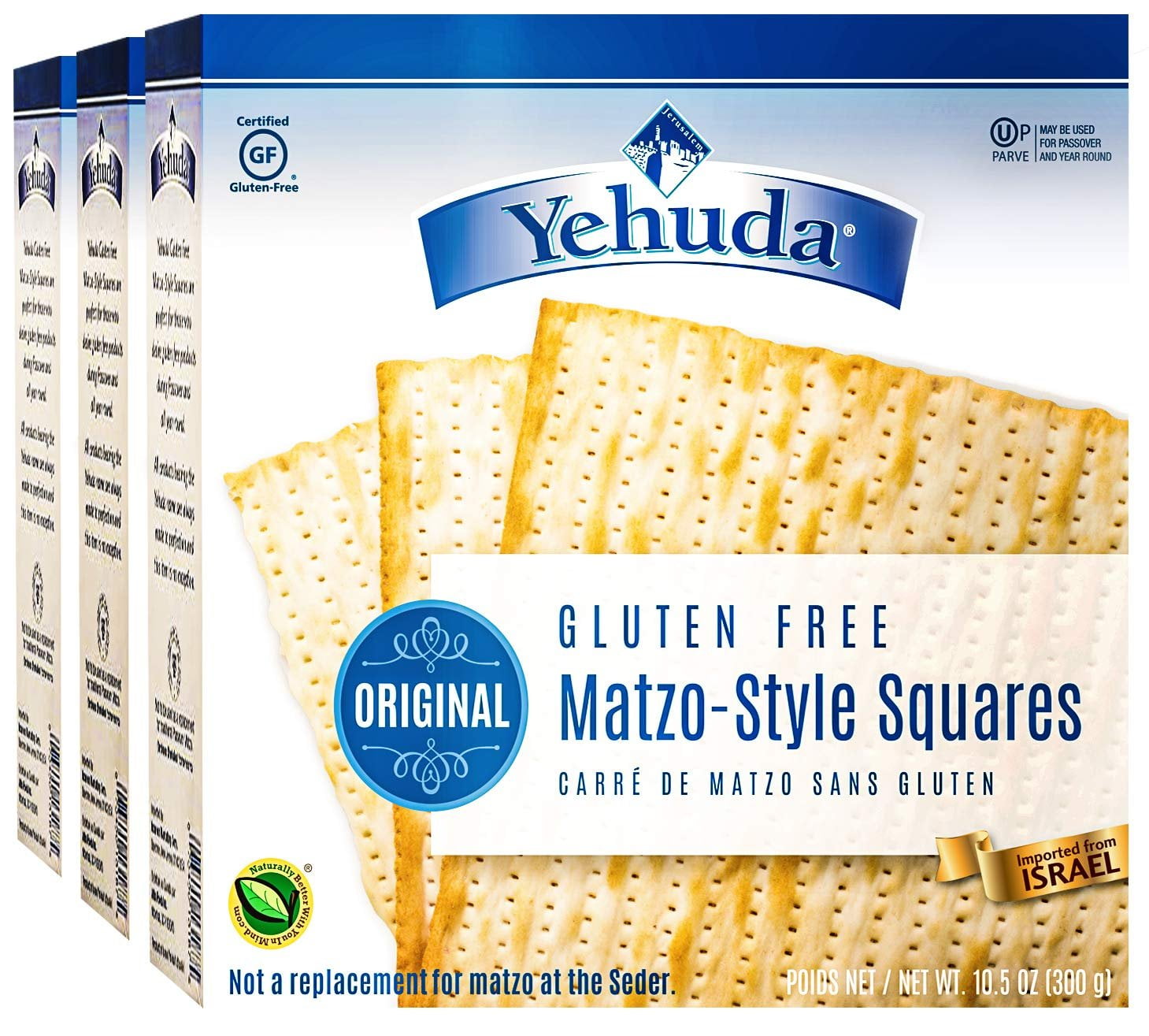 Yehuda Matzo Squares GlutenFree 10.5 Ounce Pack of 3