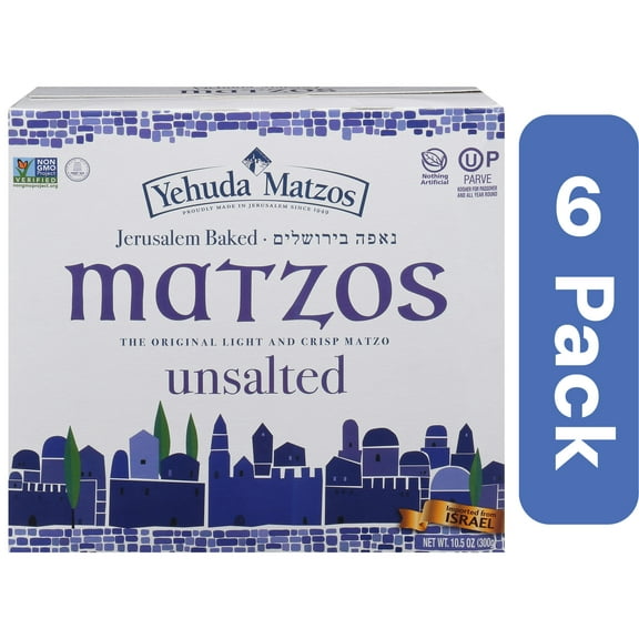 Yehuda Matzo Thin Daily Unsalted 10.5 oz (Pack Of 6)
