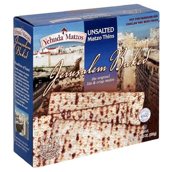 Unsalted Matzos Yehuda Matzo Thins, Unsalted, 6-Count, 10.5-Ounce Box - Walmart.com
