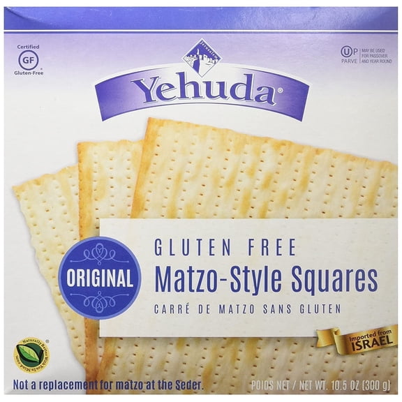 Yehuda MatzoStyle Squares Gluten Free Unflavored 10.5 oz Pack of 4