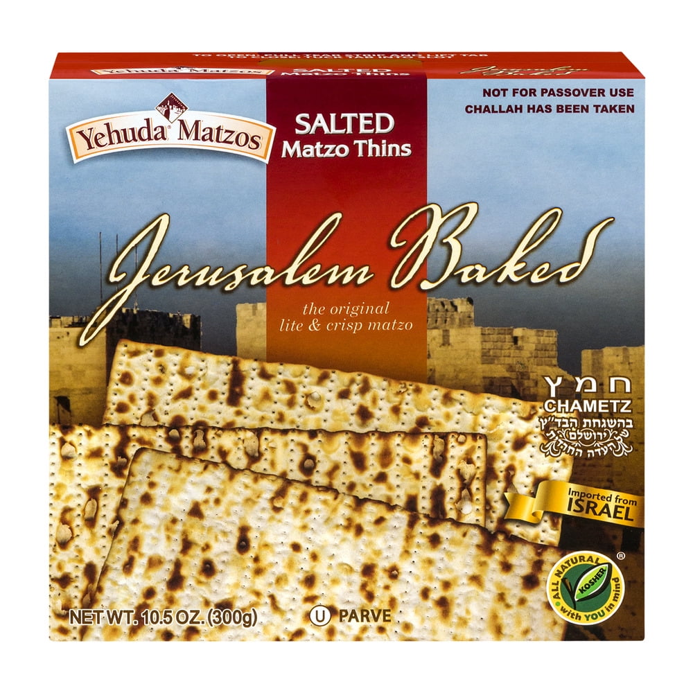 Yehuda Matzos Jerusalem Baked Salted Matzo Thins, 10.5 Oz