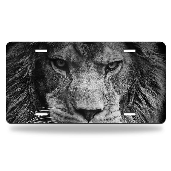 Yehwow African Lion Metal Car Plate Aluminum License Plate