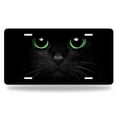 thumbnail image 1 of Yehwow Black Cat Green eyes Metal Car Plate Decorative Aluminum License Plate Tag Sign, 1 of 5