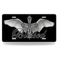 thumbnail image 1 of Yehwow Blessed Angel Wings Cross Metal Car Plate Decorative Aluminum License Plate Tag Sign, 1 of 5
