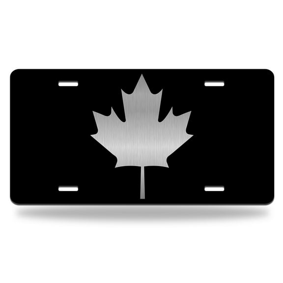 Yehwow Canadian Flag Maple Leaf 2D Metal Car Plate Aluminum License Plate