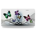 thumbnail image 1 of Yehwow Colorful Butterflies Abstract Metal Car Plate Decorative Aluminum License Plate Tag Sign, 1 of 5
