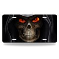 thumbnail image 1 of Yehwow Cool Skull Hoodie Death Dark With Red Eye Metal Car Plate Decorative Aluminum License Plate Tag Sign, 1 of 5