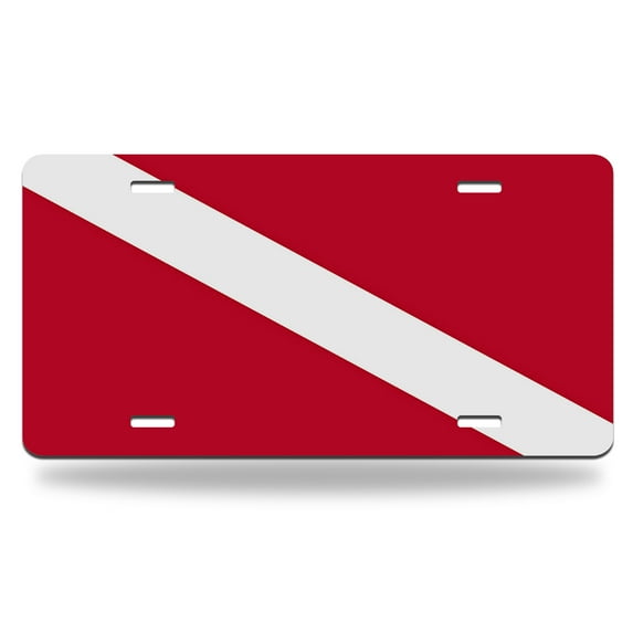 Yehwow Diving Flag Metal Car Plate Aluminum License Plate
