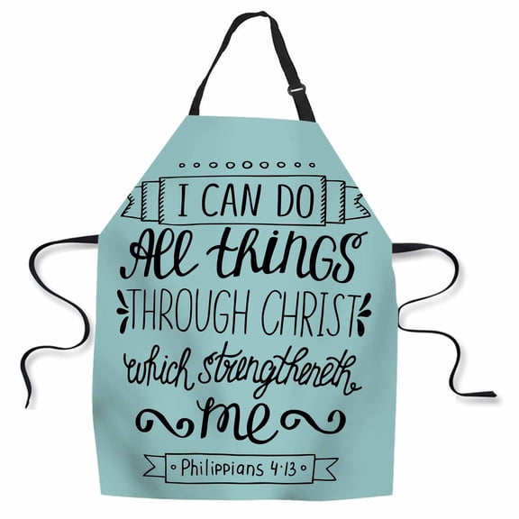Yehwow I Can Do All Things Through Christ Bib Apron For Kitchen BBQ Gardening With Adjustable Neck Strap 27x31 Inch