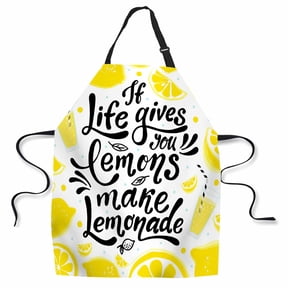 Yehwow If Life Gives You Lemons Make Lemonade Bib Apron For Kitchen BBQ Gardening With Adjustable Neck Strap 27x31 Inch